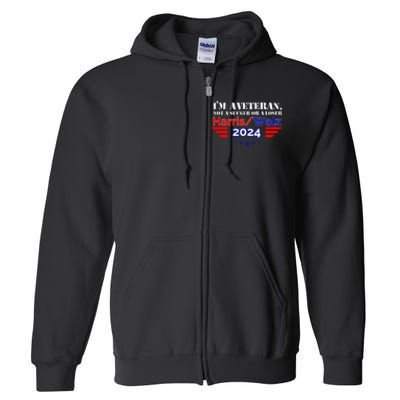 IM A Veteran Not A Sucker Or A Loser Harris Walz 2024 Full Zip Hoodie