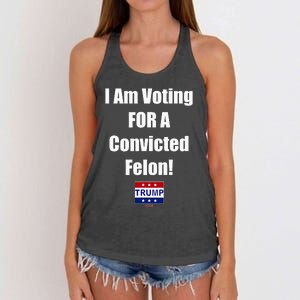 I Am Voting For A Convicted Felon Trump 2024 Women's Knotted Racerback Tank