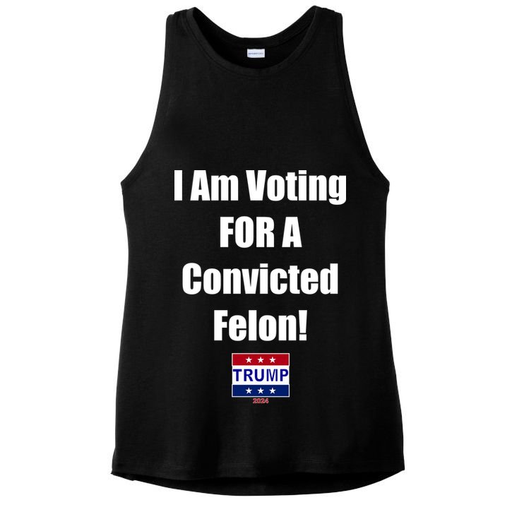 I Am Voting For A Convicted Felon Trump 2024 Ladies PosiCharge Tri-Blend Wicking Tank
