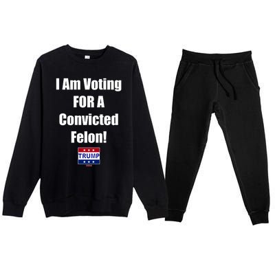 I Am Voting For A Convicted Felon Trump 2024 Premium Crewneck Sweatsuit Set