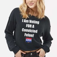 I Am Voting For A Convicted Felon Trump 2024 Cropped Pullover Crew