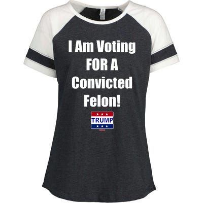 I Am Voting For A Convicted Felon Trump 2024 Enza Ladies Jersey Colorblock Tee