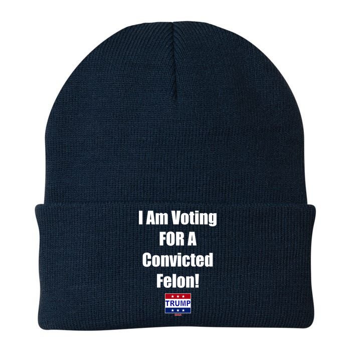 I Am Voting For A Convicted Felon Trump 2024 Knit Cap Winter Beanie