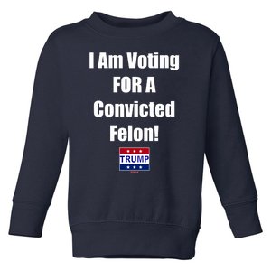 I Am Voting For A Convicted Felon Trump 2024 Toddler Sweatshirt