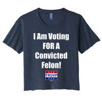 I Am Voting For A Convicted Felon Trump 2024 Women's Crop Top Tee