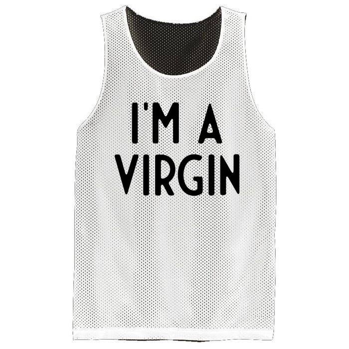 Im A Virgin I Funny White Lie Party Mesh Reversible Basketball Jersey Tank