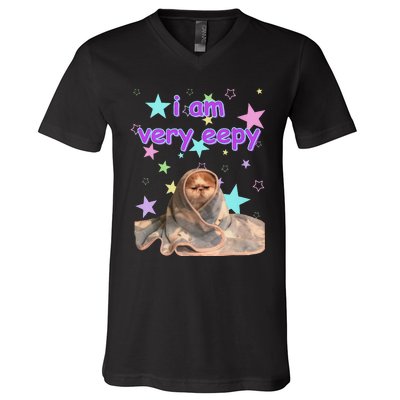 I Am Very Eepy Funny Cat Blanket V-Neck T-Shirt