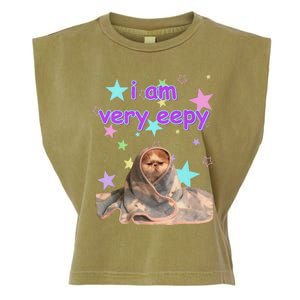 I Am Very Eepy Funny Cat Blanket Garment-Dyed Women's Muscle Tee