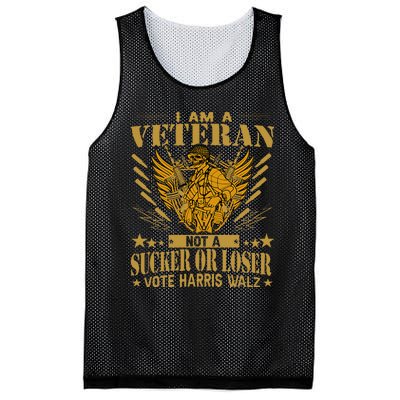 IM A Veteran Not A Sucker Or A Loser Harris Walz 2024 Mesh Reversible Basketball Jersey Tank