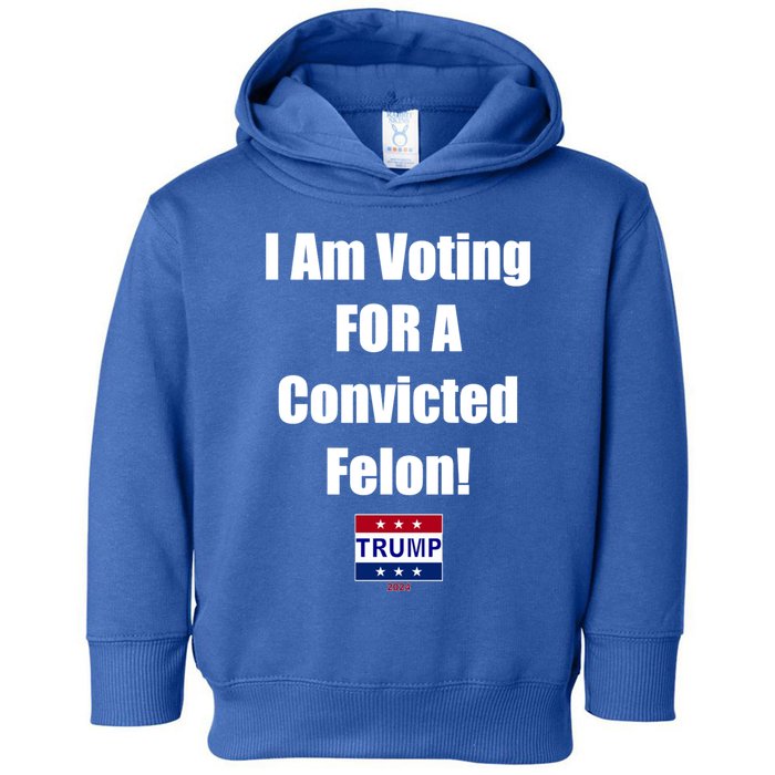 I Am Voting Convicted Felon Trump 2024 Gift Toddler Hoodie