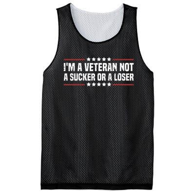 IM A Veteran Not A Sucker Or A Loser Patriotic Veterans Day Mesh Reversible Basketball Jersey Tank