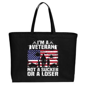 IM A Veteran Not A Sucker Or A Loser Cotton Canvas Jumbo Tote