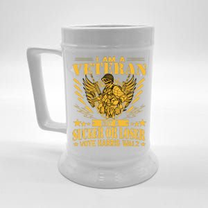 IM A Veteran Not A Sucker Or A Loser Harris Walz 2024 Beer Stein