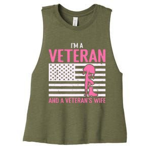 IM A Veteran And A VeteranS Wife Funny Female Veteran Girl Women's Racerback Cropped Tank