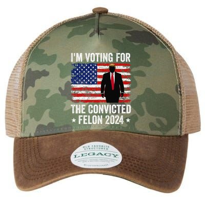 I Am Voting Convicted Felon 2024 Legacy Tie Dye Trucker Hat