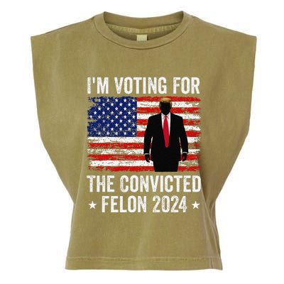 I Am Voting Convicted Felon 2024 Garment-Dyed Women's Muscle Tee