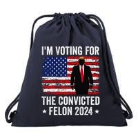 I Am Voting Convicted Felon 2024 Drawstring Bag