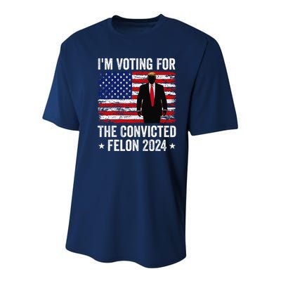 I Am Voting Convicted Felon 2024 Youth Performance Sprint T-Shirt