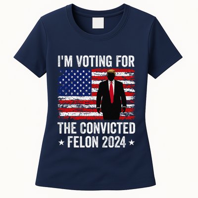 I Am Voting Convicted Felon 2024 Womens T-Shirt
