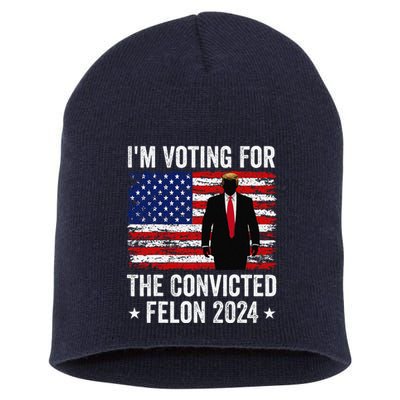 I Am Voting Convicted Felon 2024 Short Acrylic Beanie