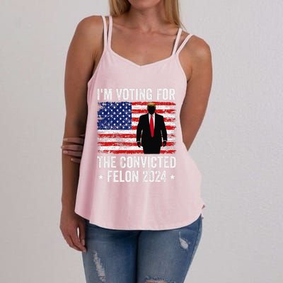 I Am Voting Convicted Felon 2024 Women's Strappy Tank