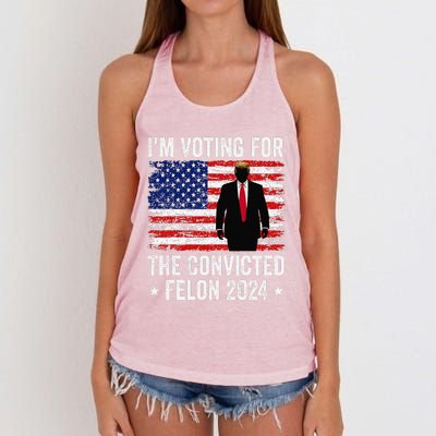 I Am Voting Convicted Felon 2024 Women's Knotted Racerback Tank