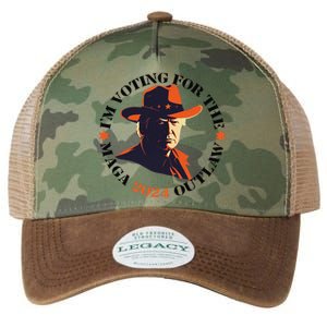 I Am Voting For The Outlaw Retro Trump In Cow Hat Legacy Tie Dye Trucker Hat