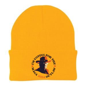 I Am Voting For The Outlaw Retro Trump In Cow Hat Knit Cap Winter Beanie