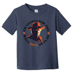 I Am Voting For The Outlaw Retro Trump In Cow Hat Toddler T-Shirt