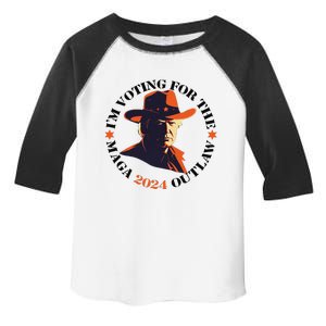 I Am Voting For The Outlaw Retro Trump In Cow Hat Toddler Fine Jersey T-Shirt