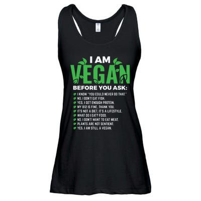 I Am Vegan Before You Ask Veganism Vegetarian Vegan Ladies Essential Flowy Tank