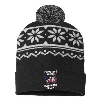 I Am Voting For A Convicted Felon Trump 2024 USA-Made Snowflake Beanie