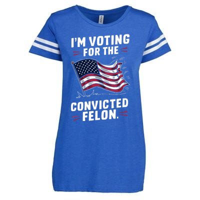 I Am Voting For A Convicted Felon Trump 2024 Enza Ladies Jersey Football T-Shirt