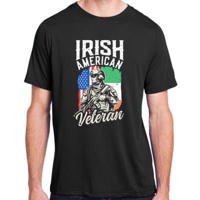 Irish American Veteran Roots Family Ireland Us Usa America Great Gift Adult ChromaSoft Performance T-Shirt