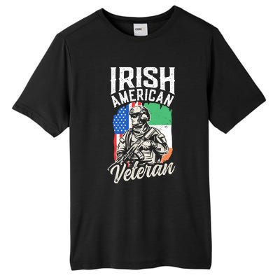 Irish American Veteran Roots Family Ireland Us Usa America Great Gift Tall Fusion ChromaSoft Performance T-Shirt