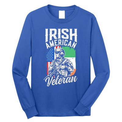 Irish American Veteran Roots Family Ireland Us Usa America Great Gift Long Sleeve Shirt