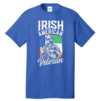 Irish American Veteran Roots Family Ireland Us Usa America Great Gift Tall T-Shirt