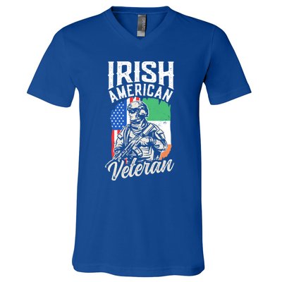 Irish American Veteran Roots Family Ireland Us Usa America Great Gift V-Neck T-Shirt