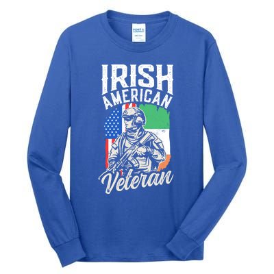 Irish American Veteran Roots Family Ireland Us Usa America Great Gift Tall Long Sleeve T-Shirt