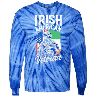 Irish American Veteran Roots Family Ireland Us Usa America Great Gift Tie-Dye Long Sleeve Shirt