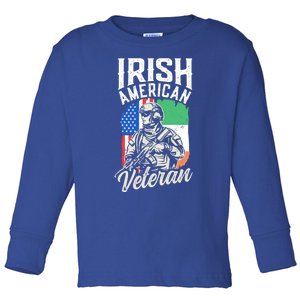 Irish American Veteran Roots Family Ireland Us Usa America Great Gift Toddler Long Sleeve Shirt