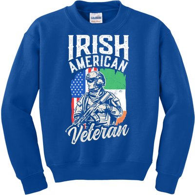 Irish American Veteran Roots Family Ireland Us Usa America Great Gift Kids Sweatshirt