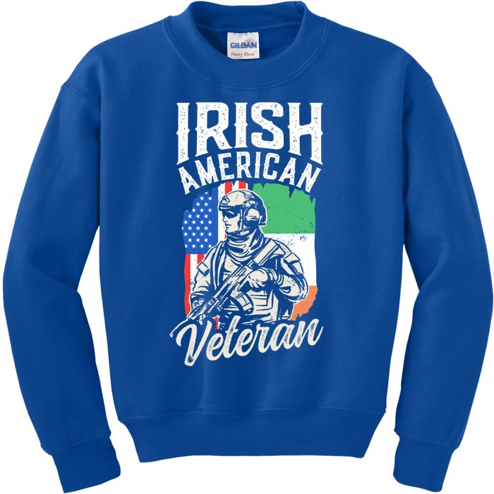 Irish American Veteran Roots Family Ireland Us Usa America Great Gift Kids Sweatshirt