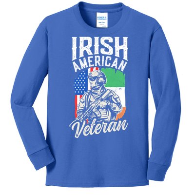 Irish American Veteran Roots Family Ireland Us Usa America Great Gift Kids Long Sleeve Shirt