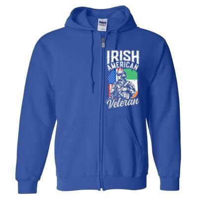 Irish American Veteran Roots Family Ireland Us Usa America Great Gift Full Zip Hoodie