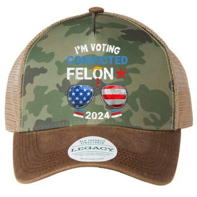 I Am Voting Convicted Felon 2024 Retro 2024 Convicted Felon Legacy Tie Dye Trucker Hat