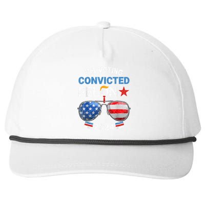 I Am Voting Convicted Felon 2024 Retro 2024 Convicted Felon Snapback Five-Panel Rope Hat