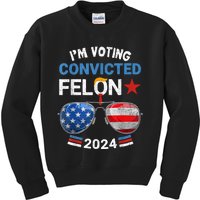 I Am Voting Convicted Felon 2024 Retro 2024 Convicted Felon Kids Sweatshirt