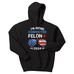 I Am Voting Convicted Felon 2024 Retro 2024 Convicted Felon Kids Hoodie