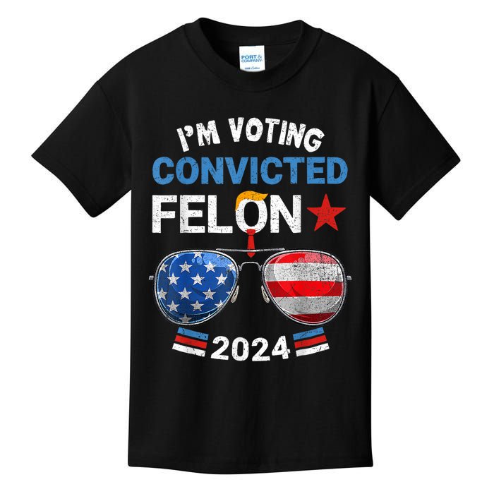 I Am Voting Convicted Felon 2024 Retro 2024 Convicted Felon Kids T-Shirt